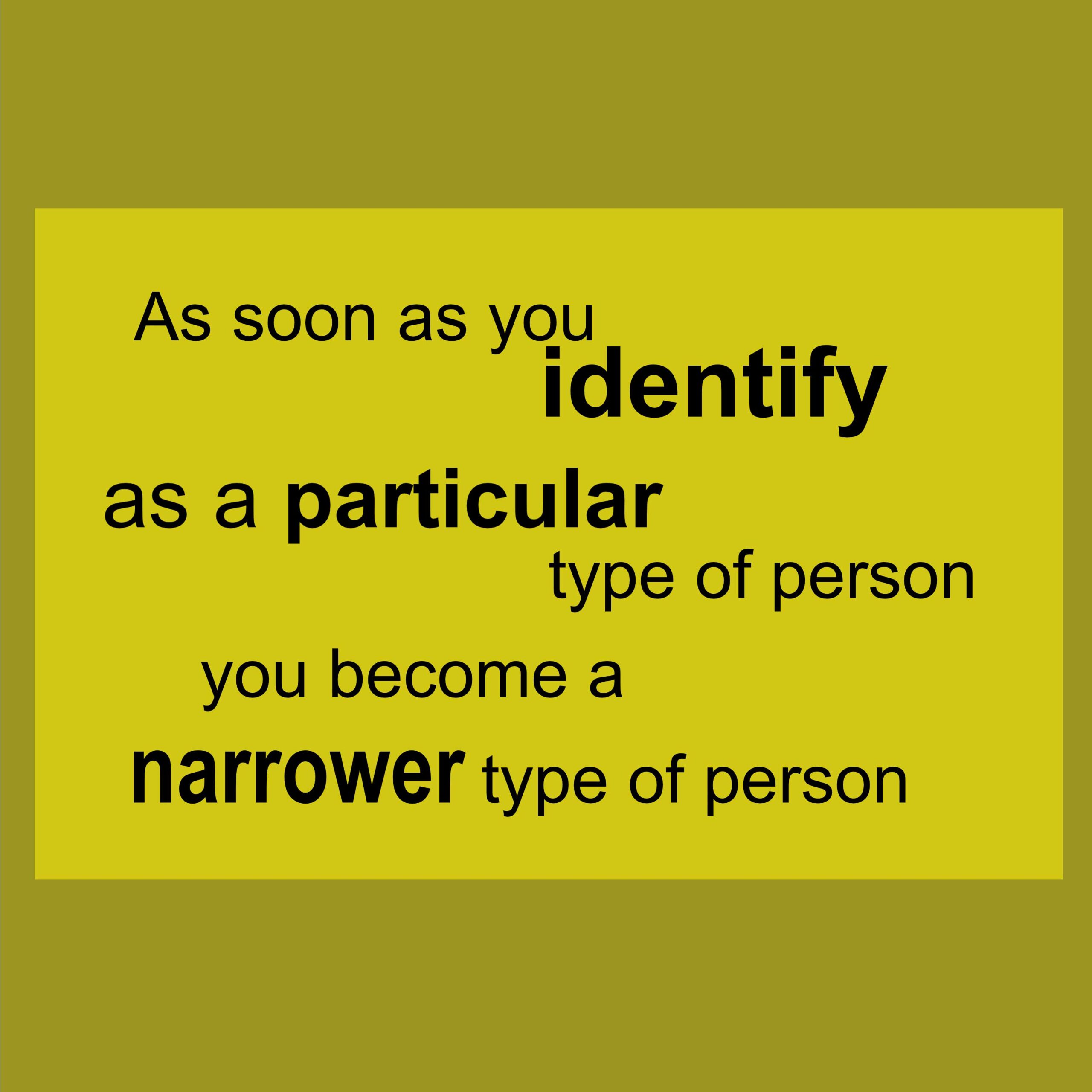Text based art about identity and identity politics